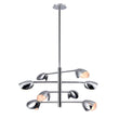 Load image into Gallery viewer, 8 - Light Chandelier Ceiling Light, Curved Disk Shades, Chrome Finish Hardware, Width 33.5&quot; Height 18.5&quot;, 120V, Bulb Type B10, Socket type E12, Max wattage Per Socket 60W - LEDMyPlace