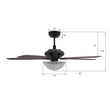 Load image into Gallery viewer, Huntley 52 Inch 5-Blade Crystal Best Ceiling Fan With Light &amp; Remote Control - Black/Rosewood