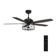 Load image into Gallery viewer, Huntley 52 Inch 5-Blade Industrial Vintage Best Ceiling Fan With Light &amp; Remote Control - Black/Walnut