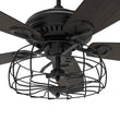 Load image into Gallery viewer, Huntley 52 Inch 5-Blade Industrial Vintage Best Ceiling Fan With Light &amp; Remote Control - Black/Walnut