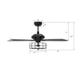 Load image into Gallery viewer, Huntley 52 Inch 5-Blade Industrial Vintage Best Ceiling Fan With Light &amp; Remote Control - Black/Walnut