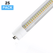 Load image into Gallery viewer, T8 8ft LED Tube/Bulb - 48w/40w/36w/32w Wattage Adjustable, 130lm/w, 3000k/4000k/5000k/6500k CCT Changeable, Clear, FA8 Single Pin, Double End Power - Ballast Bypass.