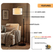 Load image into Gallery viewer, 15″W x 60″H Floor Lamp with White Linen Shade – Black or Brushed Brass Finish - 2 Pack