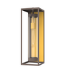 Load image into Gallery viewer, 1-Light, 21-Inch Bronze Outdoor Rectangular Wall Light, E26 Socket 1X60W, Clear Glass, 21&quot; H x 7&quot; W, Extends 6&quot; from the wall