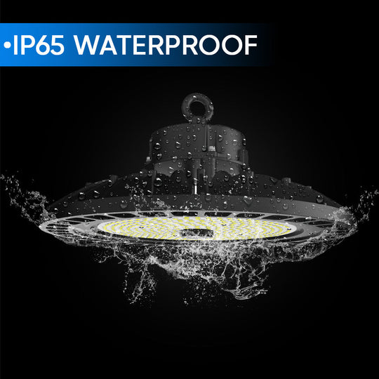 Gen23 UFO LED High Bay Light 150/120/100 Watt Adjustable, 5700K, 150LM/W-155LM/W, AC277-480V High Voltage, IP65, UL, DLC Listed, 1-10V Dim, For Warehouse Barn Airport Workshop Garage Factory