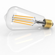 Load image into Gallery viewer, ST18 Dimmable Straight Filament Vintage Edison LED Light Bulb, 6W, 2700K, 600LM, 120V/60Hz, 4-filament, E26, Clear, Warm Amber Light