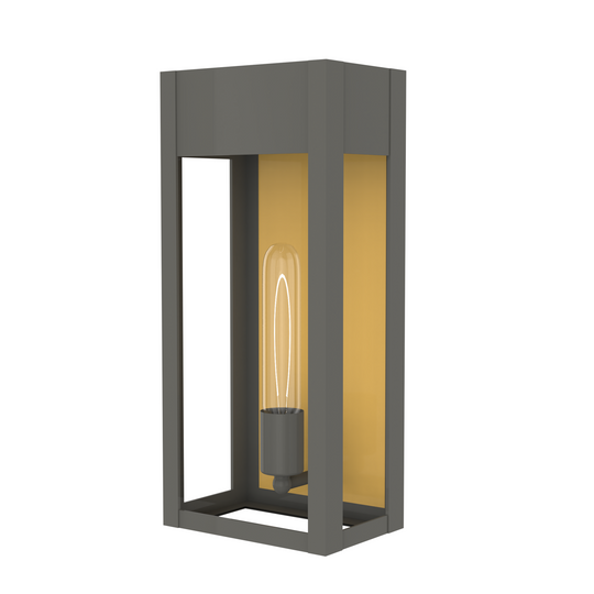 1-Light, Outdoor Wall Sconce Light, Outdoor Lantern, E26 Socket 1X60W, Clear Glass Panels, Matte Black, 18" H x 7 1/2" W, Extends 5 1/2" from the wall