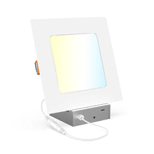 Load image into Gallery viewer, 4&quot; 9W LED Slim Panel Recessed Ceiling Light CCT 2700K 3000K 3500K 4000K 5000K, with Junction Box, Square