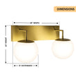 Load image into Gallery viewer, 18″W x 10″H x 8″E Burnished Brass Double Wall Sconce with Dual Frosted White Acrylic Shades and 2×E26 Rocker-Switch Lights - 2 Pack