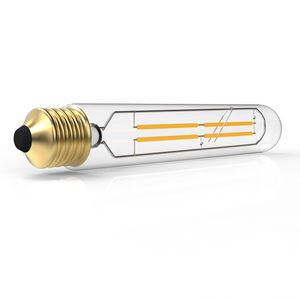 E26 8W Vintage LED Bulb T10 LED Tubular Bulb, 4-Filament Light Bulb, Dimmable, 2700K, 120V/60Hz, 900LM, Clear