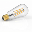 Load image into Gallery viewer, ST18 Dimmable Straight Filament Vintage Edison LED Light Bulb, 6W, 2700K, 600LM, 120V/60Hz, 4-filament, E26, Clear, Warm Amber Light