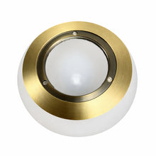 Load image into Gallery viewer, 6.5″W x 10″H x 8″E Burnished Brass Wall Sconce with Frosted White Acrylic Shade and E26 Rocker-Switch Light - 4 Pack