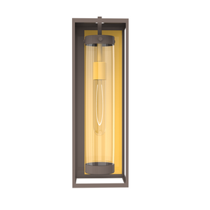 1-Light, 21-Inch Bronze Outdoor Rectangular Wall Light, E26 Socket 1X60W, Clear Glass, 21" H x 7" W, Extends 6" from the wall