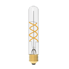 Load image into Gallery viewer, 6W Vintage Exposed Filament Clear Glass LED T10L with a Medium E26 Base Light Bulb, 450 Lumen, 2700K, 120V/60Hz, Dimmable