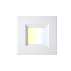 6" Square LED Downlight, 15W, 5CCT Changeable: 2700K/3000K/3500K/4000K/5000K, 120V AC, Baffle Aluminum Trim, Damp Location