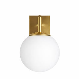 6.5″W x 10″H x 8″E Burnished Brass Wall Sconce with Frosted White Acrylic Shade and E26 Rocker-Switch Light - 4 Pack