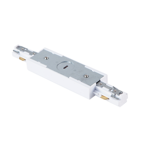 120-Volt H Track Lighting Single Circuit 3-Wire Track Connector in White Finish