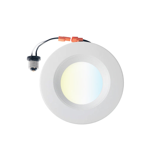 6" LED Downlight Dimmable, 15W, 5CCT Changeable: 2700K/3000K/3500K/4000K/5000K, 120V AC, Baffle Trim, Damp Rated