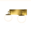 Load image into Gallery viewer, 18″W x 10″H x 8″E Burnished Brass Double Wall Sconce with Dual Frosted White Acrylic Shades and 2×E26 Rocker-Switch Lights - 2 Pack