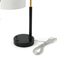 Load image into Gallery viewer, 12″D x 23″H Modern Desk Lamp with White Linen Shade – Black or Brushed Brass Finish - 4 Pack