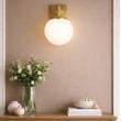 Load image into Gallery viewer, 6.5″W x 10″H x 8″E Burnished Brass Wall Sconce with Frosted White Acrylic Shade and E26 Rocker-Switch Light - 4 Pack