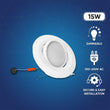 Load image into Gallery viewer, Adjustable Eyeball White LED Recessed Ceiling Light Fixture Trim: 5 in. and 6 in., 15W, 1060LM, Dimmable, Energy Star &amp; ETL Listed