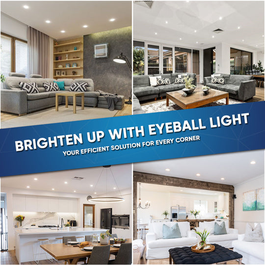 Adjustable Eyeball White LED Recessed Ceiling Light Fixture Trim: 5 in. and 6 in., 15W, 1060LM, Dimmable, Energy Star & ETL Listed