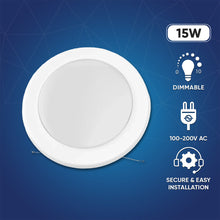 Load image into Gallery viewer, Round Surface Mount Disk Light: 5 in. and 6 in. LED Recessed Lighting, 15W, Triac Dimming, ETL and Energy Star Listed, Ideal for Family Rooms, Kitchens, Hallways, Basements