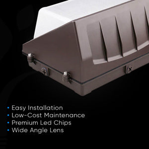 LED Wall Pack, 60W 9000LM 5700K Daylight, Dusk to Dawn Outdoor Wall Pack LED Lighting Fixture, 120-277V Waterproof