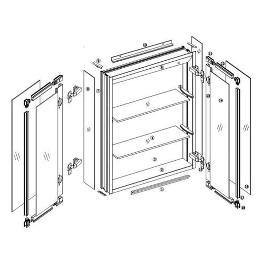 20 in. x 26 in. Frameless Medicine Cabinet with Mirror, Double Sided Mirror, 1 Door 3-Adjustable Shelves, Soft-Closing, Surface Mount or Recessed Medicine Cabinets