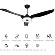 Load image into Gallery viewer, Fletcher 60 Inch 3-Blade Best Smart Ceiling Fan With Led Light Kit &amp; Remote - Black/Black