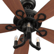 Load image into Gallery viewer, HUNTLEY 52 inch 5-Blade Vintage Candelabra best Ceiling Fan with Light &amp; Remote Control - Black/Brown Wood &amp; Rosewood (Reversible Blades)