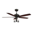 Load image into Gallery viewer, HUNTLEY 52 inch 5-Blade Vintage Candelabra best Ceiling Fan with Light &amp; Remote Control - Black/Brown Wood &amp; Rosewood (Reversible Blades)