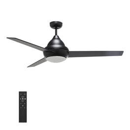 KENDRICK 52 inch 3-Blade Best Ceiling Fan with LED Light Kit & Remote Control - Black/Black