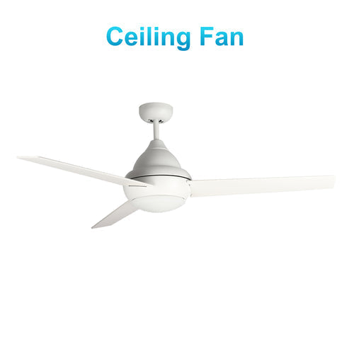 KENDRICK 52 inch 3-Blade Best Ceiling Fan with LED Light Kit & Remote Control - White/White