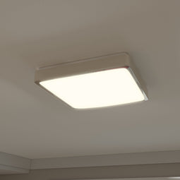 11 in. Brushed Nickel LED Ceiling Square Flushmount Light, 15W (55W Equivalent), 1050 Lumens, 4000K, AC120V, Dimmable