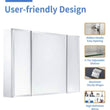 Load image into Gallery viewer, 36 in. x 26 in. Frameless Medicine Cabinet with Mirror, Recessed or Surface-Mount, Double Sided Mirror, 3 Doors 3-Adjustable Shelves, Soft-Closing, Mirror Cabinet for Bathroom, Bedroom, Hotel