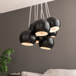 Load image into Gallery viewer, 7-Light Chandelier Light Fixture, E12 Base, Iron Black Finish, Globe Pendant