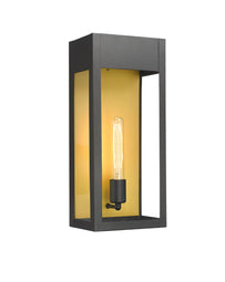 1-Light, Outdoor Wall Sconce Light, Outdoor Lantern, E26 Socket 1X60W, Clear Glass Panels, Matte Black, 18