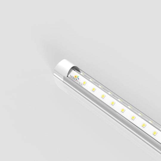 T8 8ft, 60 Watt V Shape LED Integrated Tube 6500K Clear, 210W Equivalent, 7200 Lumens, 100-277V, Plug and Play, Commercial LED Lighting