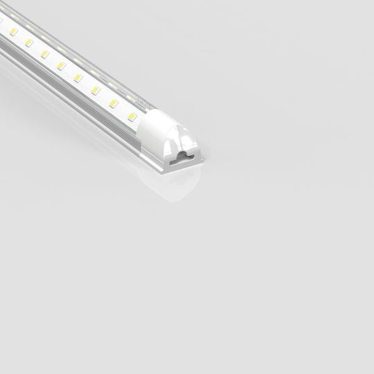 T8 8ft, 60 Watt V Shape LED Integrated Tube 6500K Clear, 210W Equivalent, 7200 Lumens, 100-277V, Plug and Play, Commercial LED Lighting