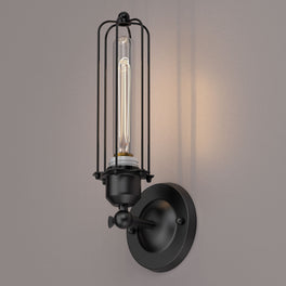 Birdcage Shape Vanity Light Fixture. Matte Black Finish, E26 Base, UL Listed, For Dry Locations, 3 Years Warranty