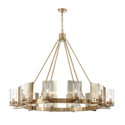 12-Light Chandeliers Diam 50'', Brass Finish Hardware, E12 Base