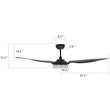 Load image into Gallery viewer, Fletcher 60 Inch 3-Blade Best Smart Ceiling Fan With Led Light Kit &amp; Remote - Black/Black