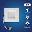 Load image into Gallery viewer, 4&quot; Square LED Downlight, 10W, 5CCT Changeable: 2700K/3000K/3500K/4000K/5000K, 120V AC, Baffle Aluminum Trim, Damp Rated