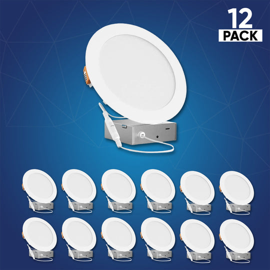 4" 9W LED Slim Panel Recessed Ceiling Light CCT 2700k 3000K 3500K 4000K 5000K, with Junction Box, Round