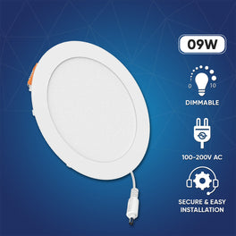 Slim 4-Inch LED Recessed Lighting with Junction Box: 9W, 650LM, Suitable for Damp Locations, Dimmable Downlights for Office, Kitchen, Bedroom, and Bathroom