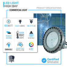 Load image into Gallery viewer, LED Explosion Proof Light, B Series, 5000K, Dimmable, 100-277V, 120° beam angle, 70CRI, UL Listed 400W