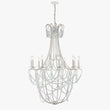 Load image into Gallery viewer, 10-Light Traditional Beaded Candle Chandelier Wash Wood Finish with Blue Crystal ,E12 Base