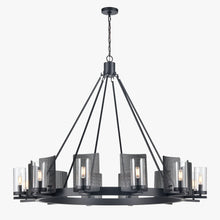 Load image into Gallery viewer, 12-Light Chandeliers Diam 50&#39;&#39;, Matte black Finish with Clear Glass , E12 Base